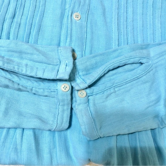 Free People x CP Shades Yoko Tunic long sleeve tunic dress in blue Sz L - Picture 8 of 16